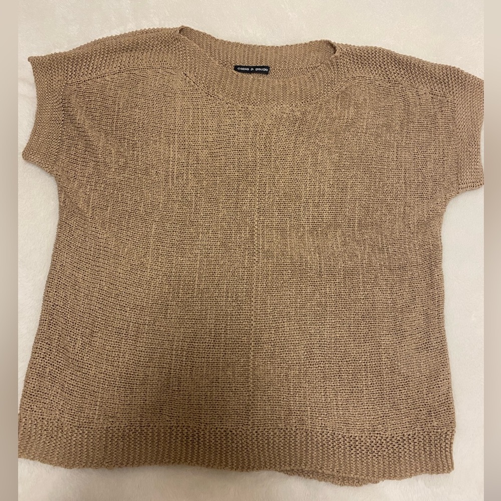 Tan Slouchy Shoulder Shirt